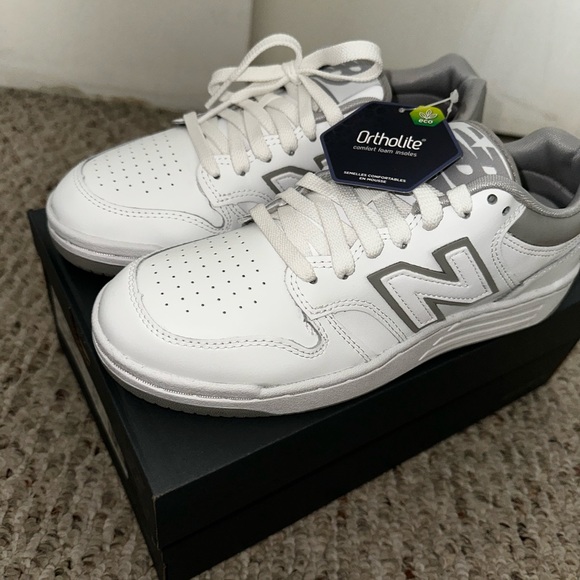 *NEVER WORN* NEW BALANCE 480 - White Grey (womens 7.5 US) - Picture 3 of 5